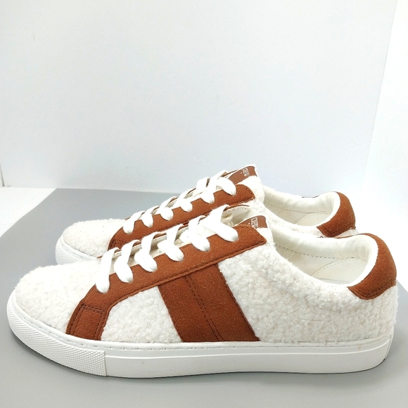 J Crew Striped Sherpa Sneakers,‎ NEW, Size 8 - Picture 1 of 12